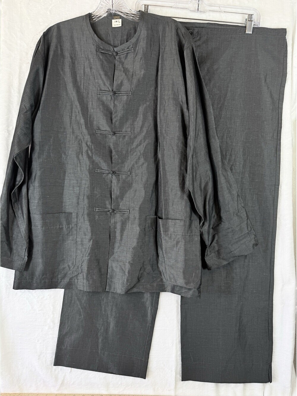 Dosa Womens Clothing Size 4 Top Pants Set Linen Cotton Gray Art To Wear